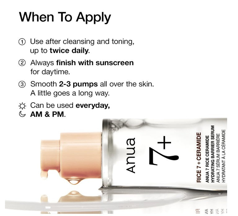 Anua 7 Rice Ceramide Hydrating Barrier Serum 50ml