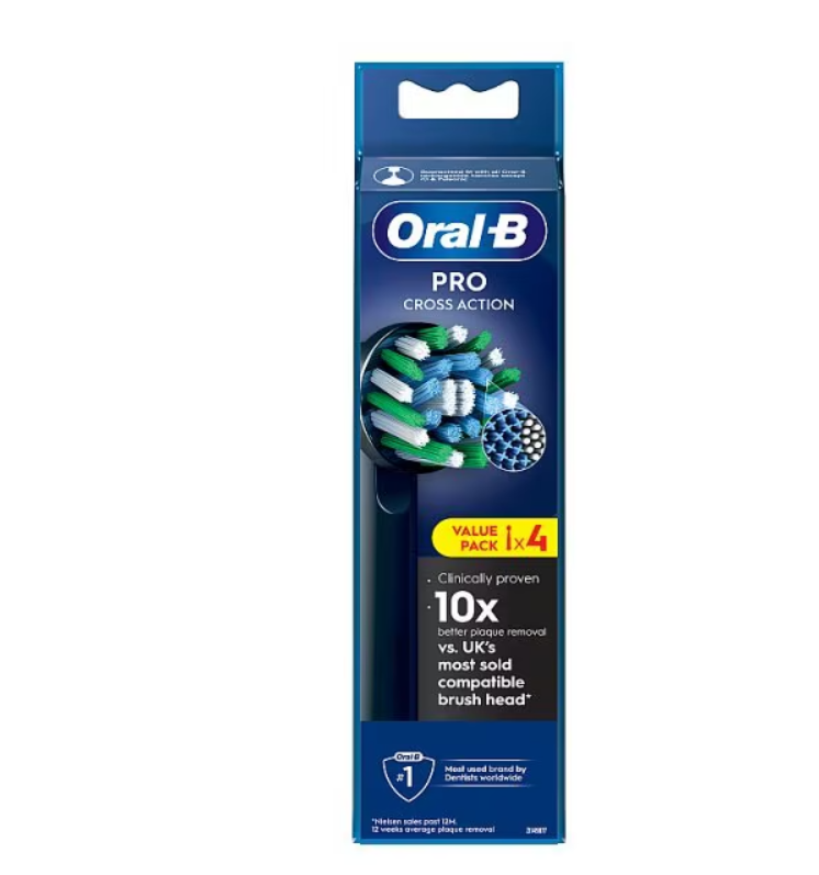 Oral-B Pro Cross Action Electric Toothbrush Heads 4 Pack