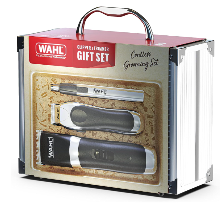 Wahl Wireless Hair Trimmer &amp; Trimmer Gift Set, Cordless Care Kit