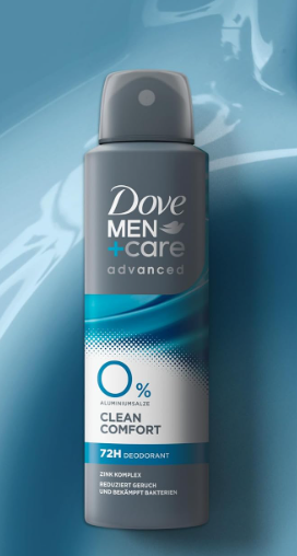 Dove Men+Care Advanced Clean Comfort 0% Aluminium Salts Deodorant Spray 150ml