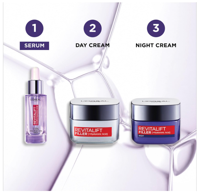 L'Oréal Paris Revitalift Filler Hyaluronic Acid Crème de Nuit Anti-Âge 50ml