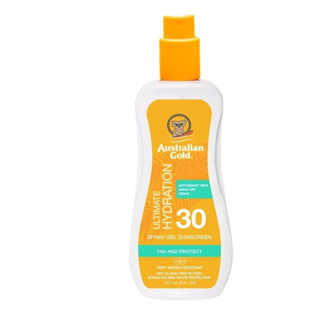 Australian Gold SPF30 Spray Gel Sunscreen Ultra Hydration 237ml