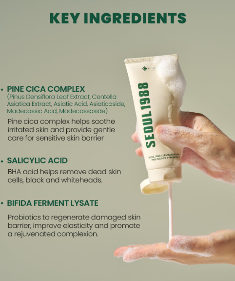 K-Secret Seoul 1988 Cleansing Foam Pine Cica 1% + Probiotics 150ml