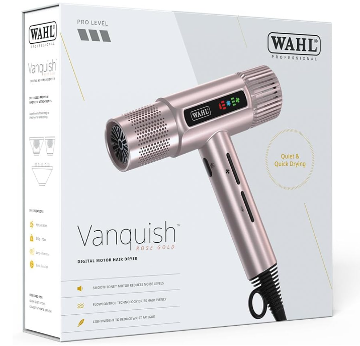 Wahl Vanquish Rose Gold Hair Dryer – Lightweight with LED Display