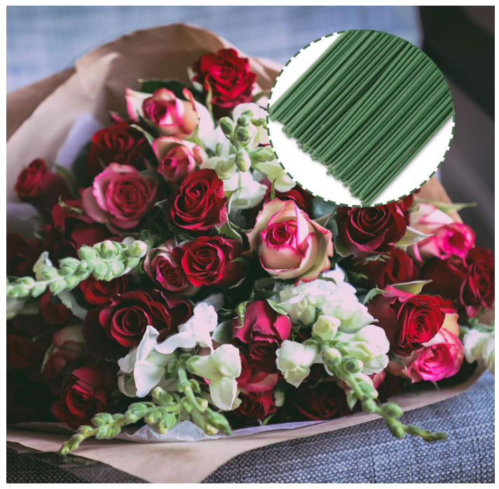 Fogcosy 100 Pcs Plastic Flower Artificial Floral Stems