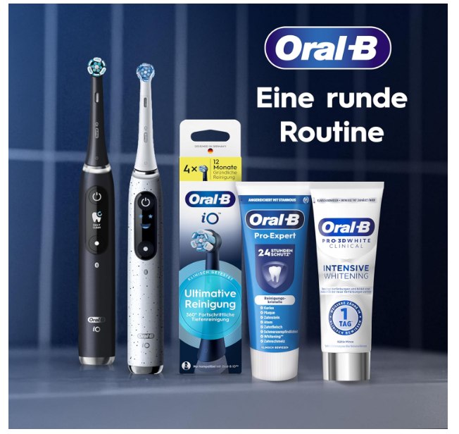 Oral-B iO Ultimate Clean Replacement Brush Heads Black 8 Pack