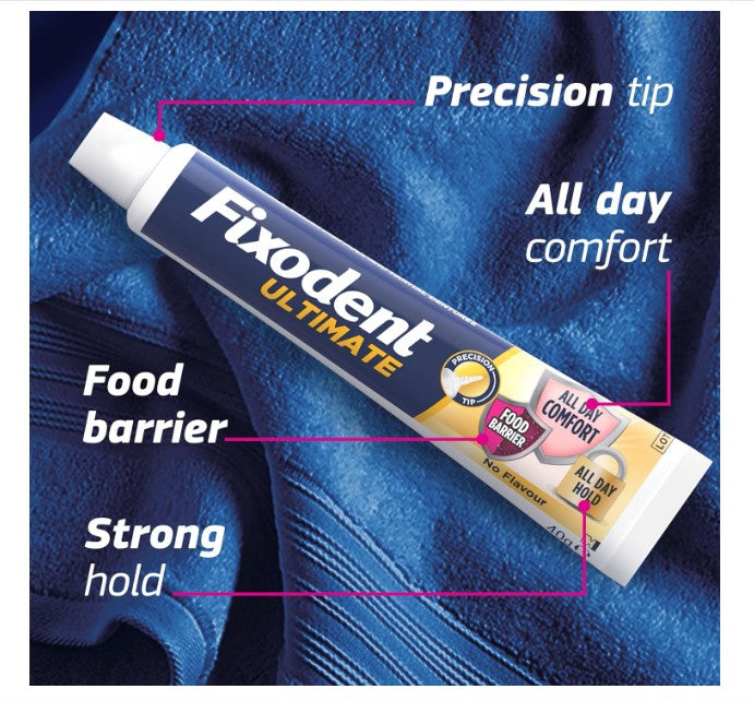 Fixodent Ultimate Denture Adhesive Flavour Free 40g