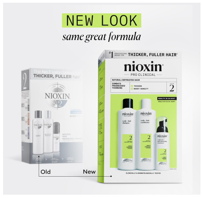 Nioxin System 2 Trial Kit – 150ml Shampoo + 150ml Conditioner + 40ml Treatment