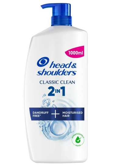 Head & Shoulders Classic Clean 2in1 Anti Dandruff Shampoo, 1000ml