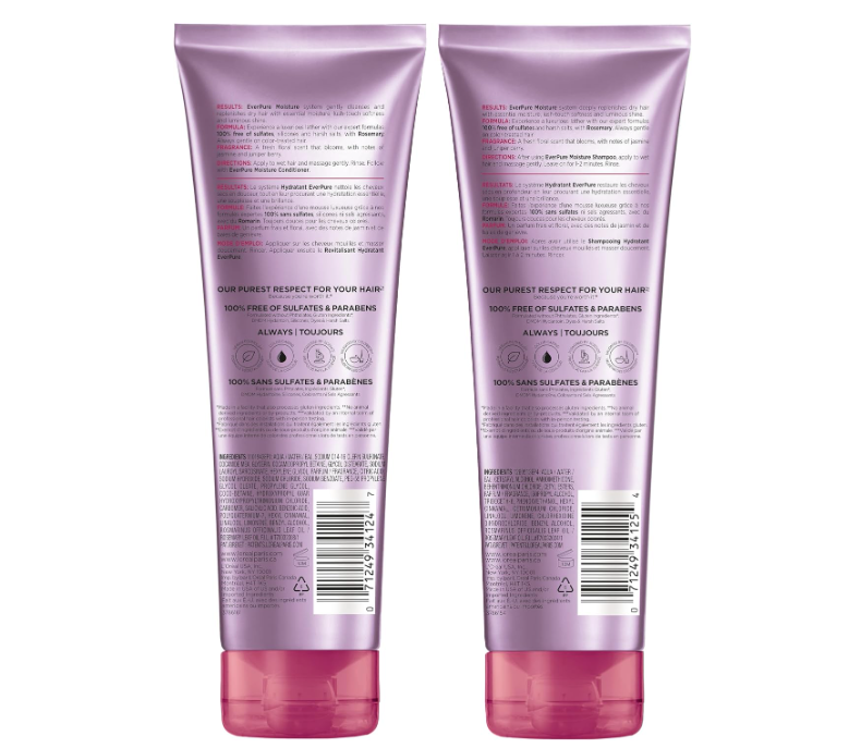 L'Oreal Paris Moisture Sulfate Free Shampoo and Conditioner Set 250ml Each