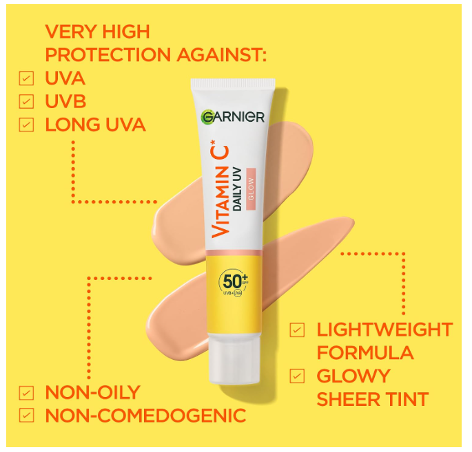 Garnier Vitamin C Wonder Tint All-In-1 Tinted Fluid SPF 50+ with Niacinamide 40ml