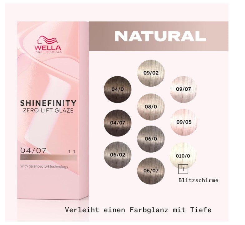 Wella Professionals Zero Lift Shinefinity Glaze 04/07 Natural Bitter 60ml