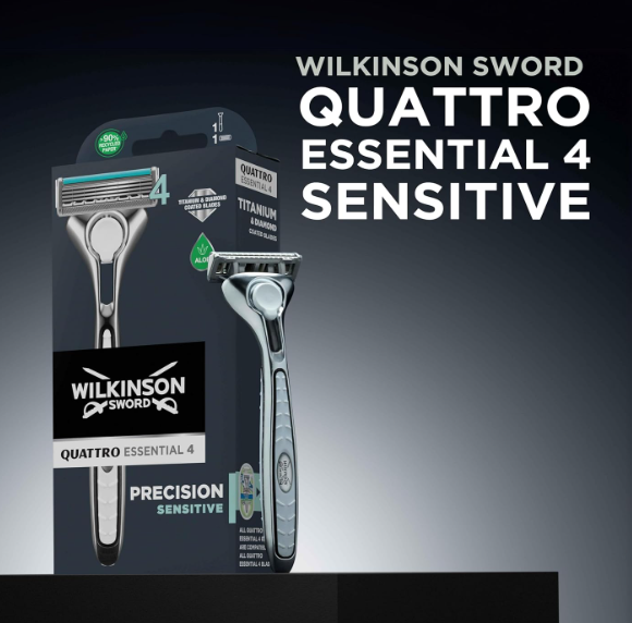 Wilkinson Sword Quattro Essential 4 Titanium Razor Blade Refills 8 Pack