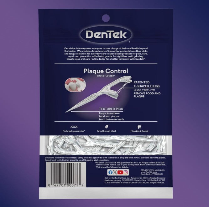 Dentek Plaque Control Cross Flosser 75pcs