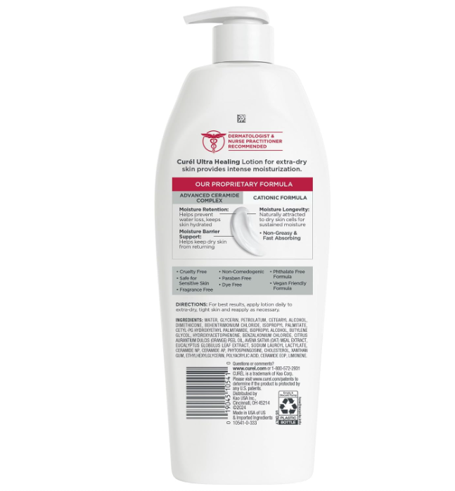 Curel Ultra Healing Lotion Hand and Body Moisturizer for Extra Dry Skin 384ml