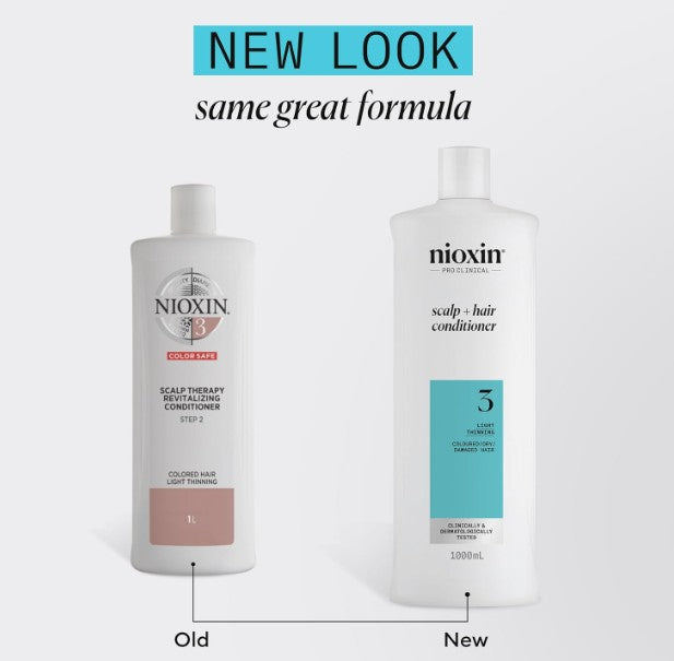 Nioxin System 3 Scalp + Hair Thickening Conditioner for Coloured, Dry and Damaged Hair 1L