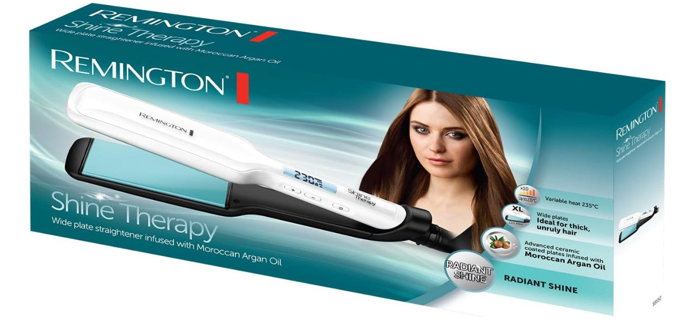 Remington Shine Therapy Wide Plate Hair Straightener S8550