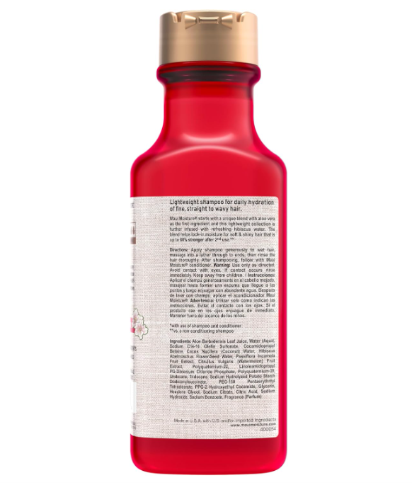 Maui Moisture Lightweight Hydration + Hibiscus Water Shampoo 385ml