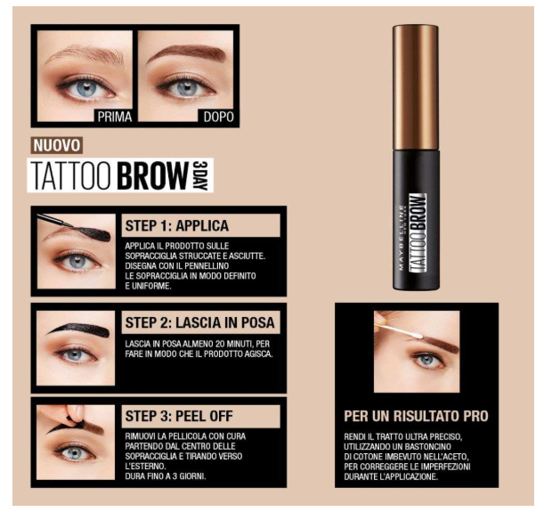 Maybelline New York Tattoo Brow No. 3 Dark Brown 5ml
