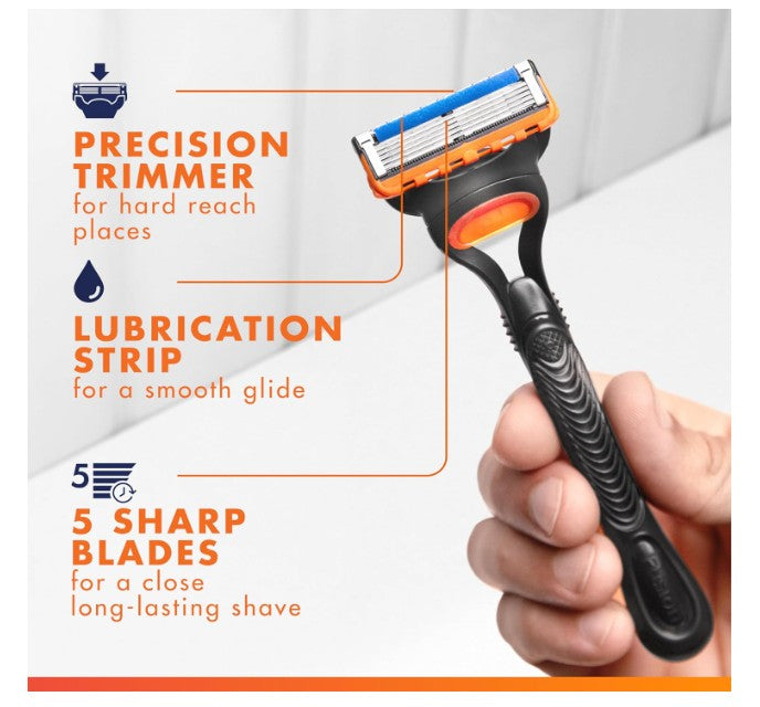 Gillette Fusion5 Men's Razor Kit (1 Razor Handle + 8 Blade Refills)